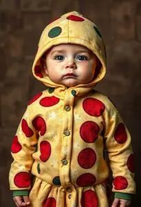 Newborn Pizza Costume Fancy Dress face swap