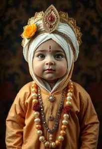 Newborn Sri Krishna Costume face swap