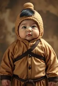 Newborn Sumo Wrestler Costume face swap