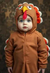 Newborn Turkey Costume Fancy Dress face swap