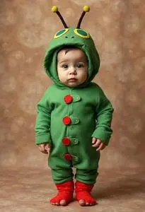 Newborn Very Hungry Caterpillar Costume face swap
