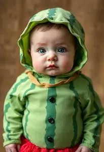 Newborn Watermelon Costume Fancy Dress face swap