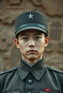 North Korean Soldier Costume face swap