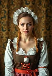 Oktoberfest Fraulein Adult Costume face swap