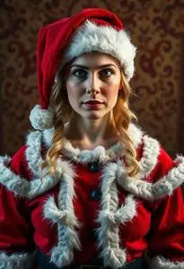 Mrs Santa Fancy Dress Costume face swap