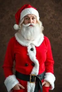 Mrs Santa Outfit Costume face swap
