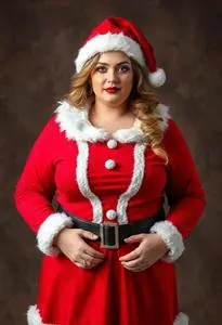 Mrs Santa Outfit Plus Size Costume face swap