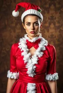 Mrs Xmas Outfit Costume face swap