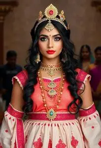 Navratri Woman Costume face swap