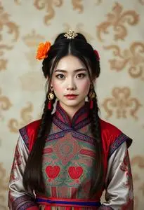 Mongolian Costume Girl face swap