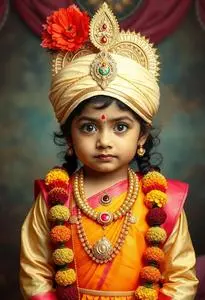 Child Sree Krishna Jayanthi Radha Costume