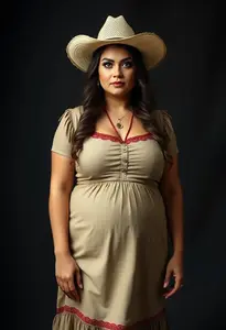 Western Dress Fat Woman