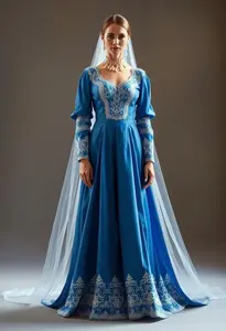 Traditional Blue Irish Wedding Dress
