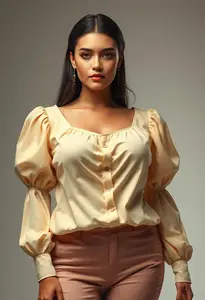 Princess Cut Blouse Fat Woman