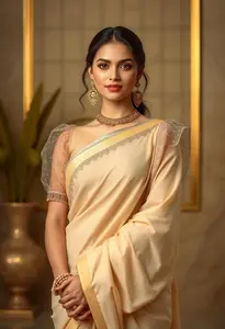 Net Puff Sleeve Saree Blouse