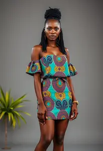 green emerald velvet dress Womens African Clothing| Wedding Guest Attire| Prom| Ankara Short Dres –  Splendor Of Africa main image 1