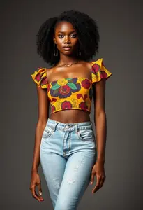 Kitenge Tops Wear Jeans