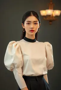 Korean Puff Sleeve Blouse