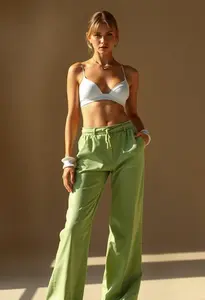 Hailey Bieber Green Pants