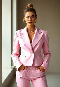 Hailey Bieber Pink Blazer