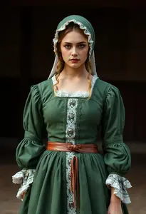 Woman Green Renaissance Lady Costume