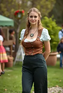 Woman Lederhosen Oktoberfest