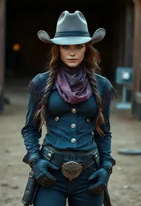 Woman Midnight Gunslinger Cowgirl Costume