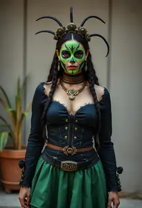 California Costume Girl Sedusa Costume Black Green