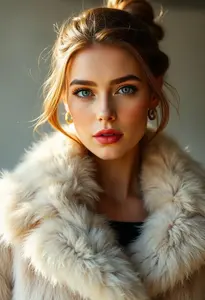 Realistic Faux Fur Coat