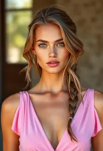 Romee Strijd Pink Dress