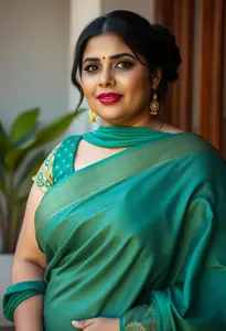 Saree Style Fat Woman