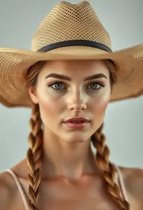 Woman Cowboy Style Sun Hat