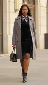 Fashion Portrait Woman In Velvet Cocktail Dress