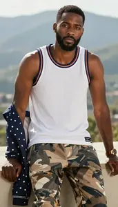 Professional Man Basketball Jersey Relaxed Lean Against Surface