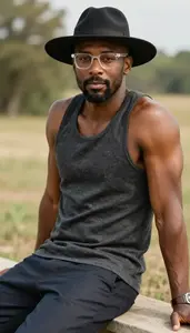 Professional Man Tank Top Relaxed Lean Against Surface
