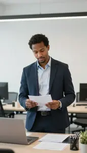 Diverse Man Analyzing Data Entrepreneurship Concept