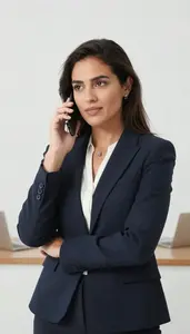 Diverse Woman Making Phone Call Digital Transformation Concept
