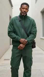 Professional Man Track Jacket Top Adjusting Cuffs