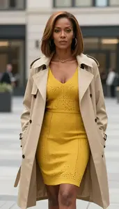Elegant Woman Daring Dress Casual Lean