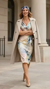 Stylish Woman Wearing Crossover Dress
