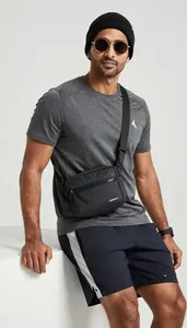 Professional Man Gym Shorts Relaxed Lean Against Surface