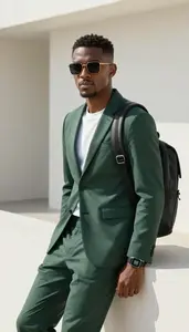 Professional Man Sport Coat And Chinos Relaxed Lean Against Surface