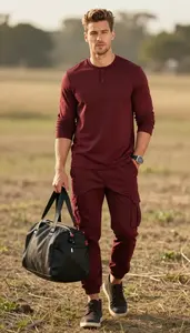 Handsome Man Boxy Fit Shirt Menswear Stock Photo