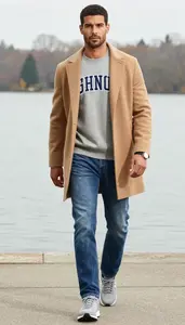 Editorial College Sweatshirt Style Anglo Man Man In Mid 20s