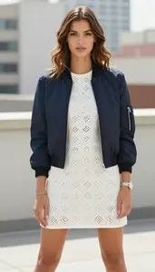 Elegant Woman Artistic Dress Standing Naturally
