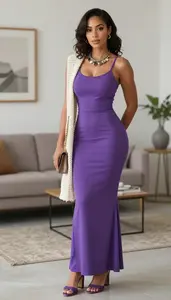 Elegant Woman Mermaid Gown Standing Naturally