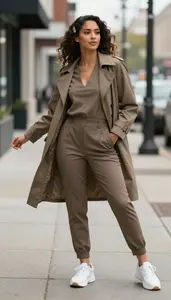 Elegant Woman Suit Separates Dancing Pose