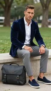 Professional Southern European Man Man In Velvet Blazer