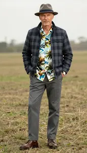 Winter Grey Hawaiian Shirt For Men