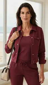 Lookbook Style Athletic Top And Joggers Woman In 40s Poised Woman